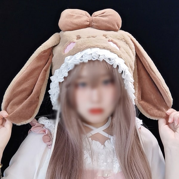 Kvinders plys blondehat med kaninører Voksen Kawaii Rabbit Furry