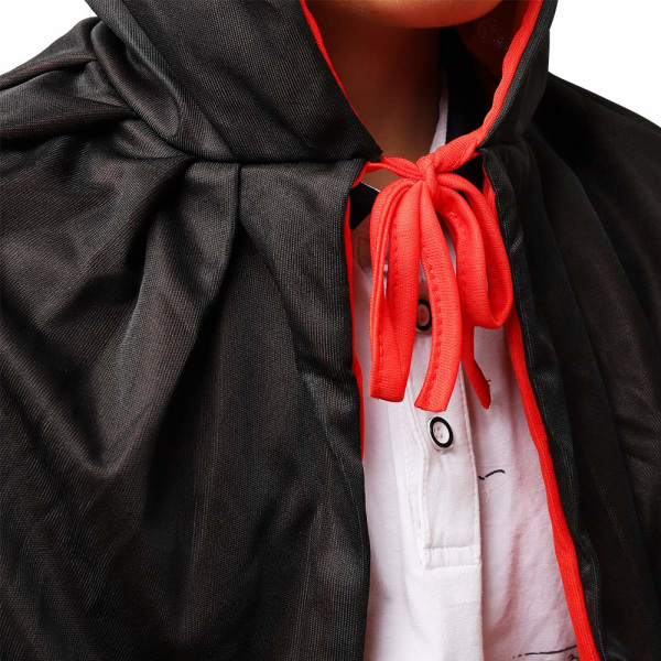 Vampire Cape Hooded mantel Svart Röd Dubbelsidig för vuxna till Halloween