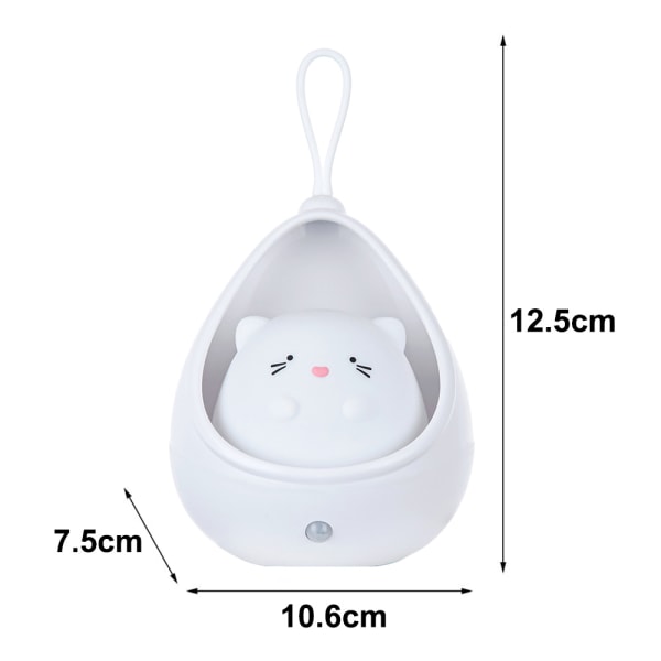 USB Cute Animal Smart Motion Sensor -seinävalot (valkoinen)