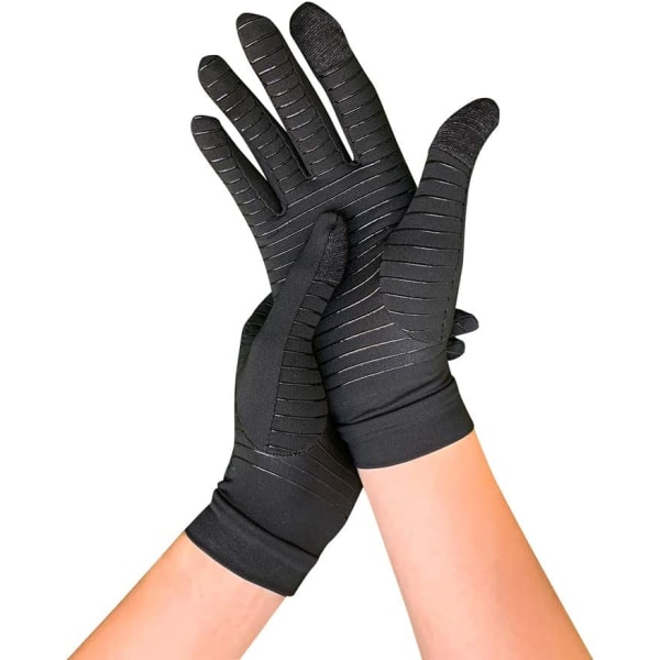 1 par skridsikre handsker, forbedret håndgreb, sort, størrelse S, 15~17 cm