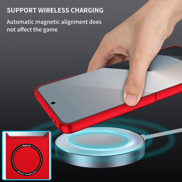 Magnetisk deksel til Samsung Galaxy Z Fold 4, sammenleggbar beskyttelse, støtsikkert deksel (rød) Red Z-Fold 4