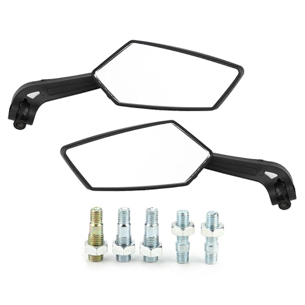 2 stk sett motorsykkel svart l-stang & r-stang retro sidespeil
