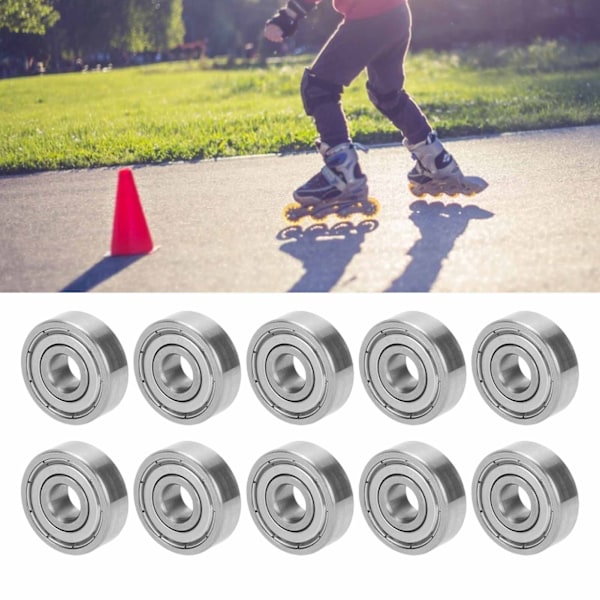 10 stk. Kuglelejer Rustfrit Stål Slidstærkt Stille Skateboard Driver Tilbehør S628Z