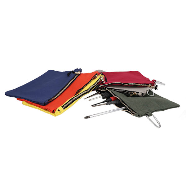 6-pack Verktygsväska med dragkedja, tungt tyg, canvas, multifunktionell arrangör med karbinhake