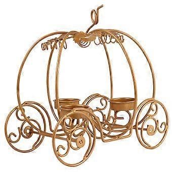 1 stk Halloween Gresskarvogn Jernlysestake Skrivebordsdekorasjon (Gull)