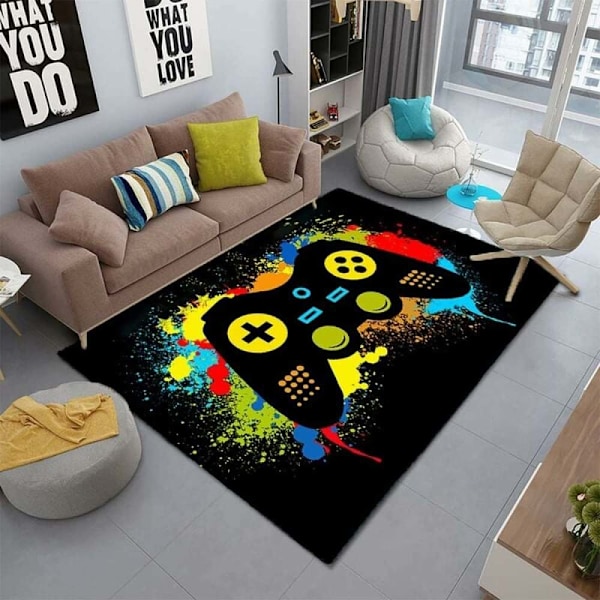 Miljövänliga Spelrumsmattor, Bekväm Låg Lugghöjd, Halkfri Tryckt Spelkontrollsdesign, Perfekt för Barnrum och Lekrumsinredning, 100 x