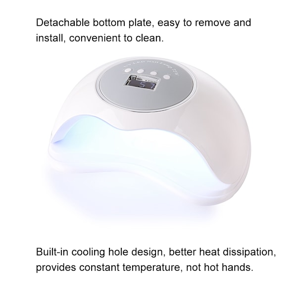 72W Kraftful UV LED Neglelampe Hurtig Tørring Autosensor Manikyrlampe 100-240V EU Stik