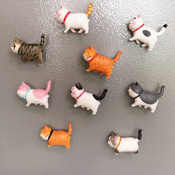 9-pack kattkylskåpsmagneter söta kylskåpsklistermärken, kök D