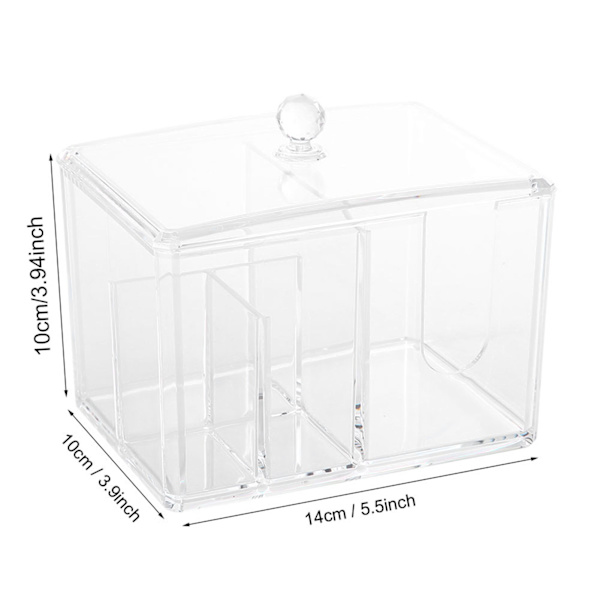 Transparent Skrivebords Makeup-Værktøjsbeholder Opbevaringsboks Bomuldspodser Puder Organizer Holder