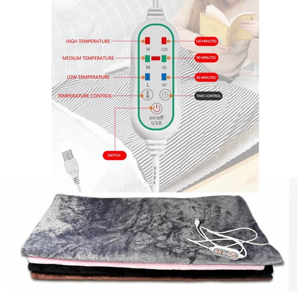 USB Varme Sjal - Kulfiber, Smart Temperaturkontrol, Timer, Varmetæppe Stil Wrap
