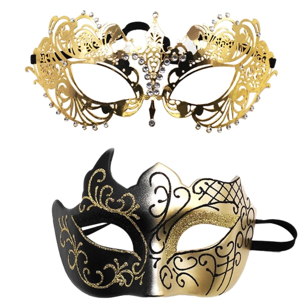 Par parar Mardi Gras maskeradmasker som festdräkt