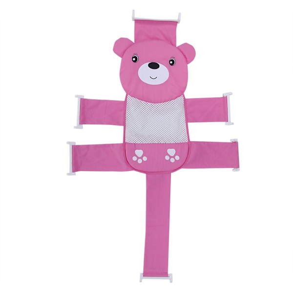 Baby Bade Net Justerbar Anti-Skrid Net Lomme Baby Bade Bruse Mesh Sæde (Pink)