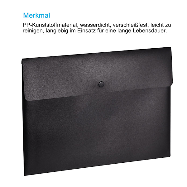 sourcing map pakke med 10 løsblad mapper A4 kuvertmappe med trykknap sort