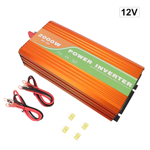 2000W Högfrekvent Ren Sinusvågsströmriktare Bil Solcellsströmriktare Utgångsspänning 110V12V