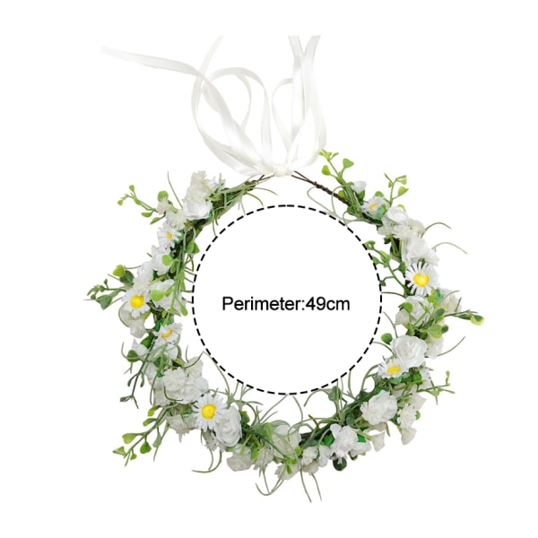 Women Flower Crown Floral Headpiece Festival Wedding Hair Wreath