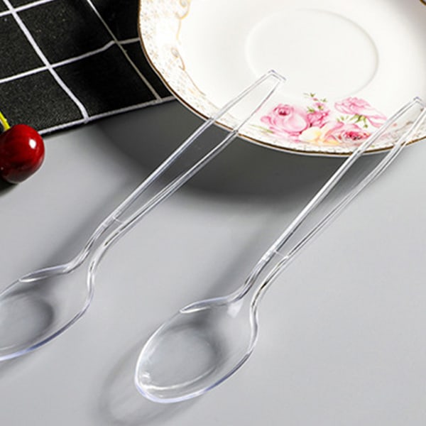 Kristallklara Plastskedar, Kraftiga Engångsbestick För Alla Tillfällen, Klar Plastbestick Säkerställer Hygien Och Bekvämlighet, Livsmedelssäkra