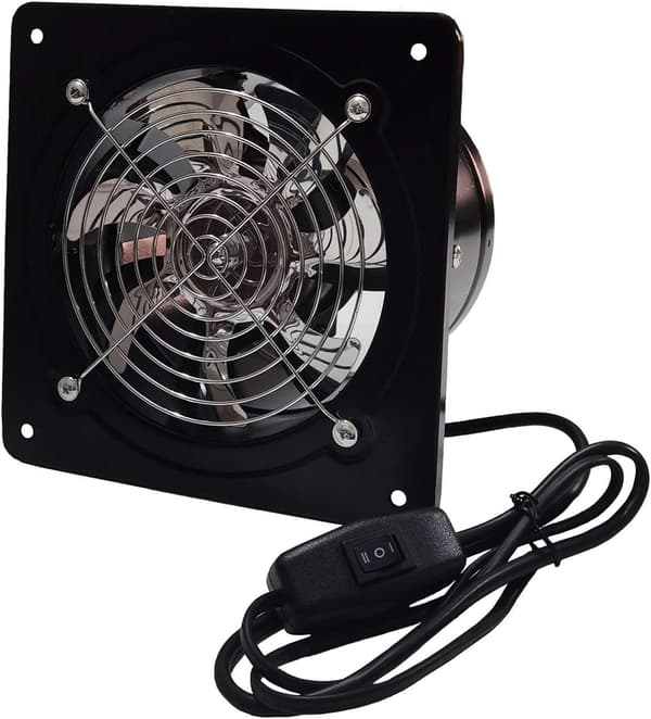Ventilationsfläkt med ren kopparmotor, EFFEKTIV VENTILATIONSFLÄKT för högpresterande luftflöde, Metallventilationsfläkt med termiskt skydd,
