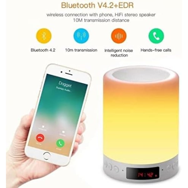 Musikrytmer, Väckarklocka Bluetooth-högtalare för väckning, Ljud och ljus, Portabel för utomhusbruk, Cool present till tonåringar