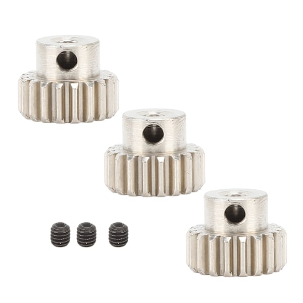 3 st Metallmotorväxlar med ställskruvar M0.6 Modul 3.175mm Håldiameter Pinjongväxel för 1/10 RC Bil Lastbil 20T