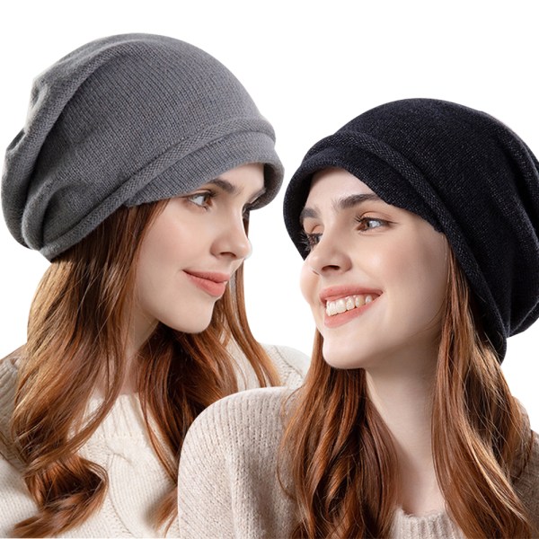 2kpl Naisten lyhyt hatun reunapäällinen cap pitkä baggy cap