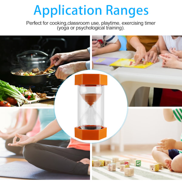 Hexagonformad Sandtimer 30 Minuter Timer Klocka för Klassrum Hem Kontor Köksbruk Orange