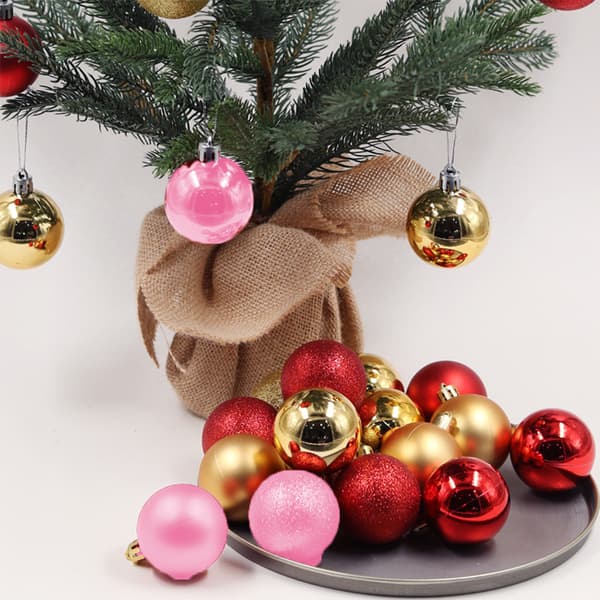 24 Stykker 6cm Knusesikre Julekulepynt til Juletre Bryllup Bursdagsfest Dekor