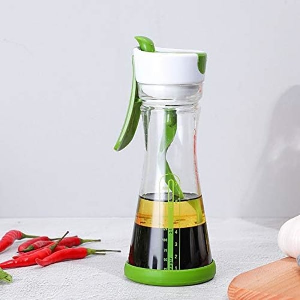 Salladsdressingemulgator, läckagesäker salladsdressingtillverkare för krämiga salladsdressingar, vinägretter, automatiskt stängande lock, droppfri hällning, 300 ml