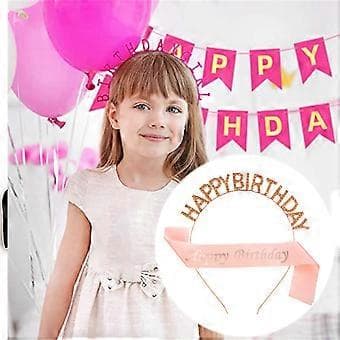 Gratulerer med dagen Sølv Rhinestone Hodebøyle Skinnende Hodeplagg Legering Hodeplagg Jenter Justerbart Pannebånd Fest Essensielt Sølv