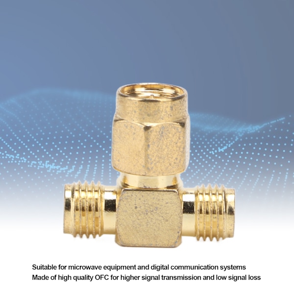 10 stk SMA T-adapter Bredbånds OFC Radiofrekvensadapter SMA Koaksialkontakt til GPS-system