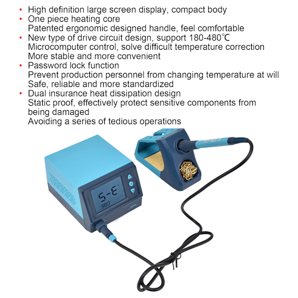 Lodde Station Digital Justerbar Temperatur Omarbejdning Elektrisk Jern 60W BK969S AC100‑240VUS Stik