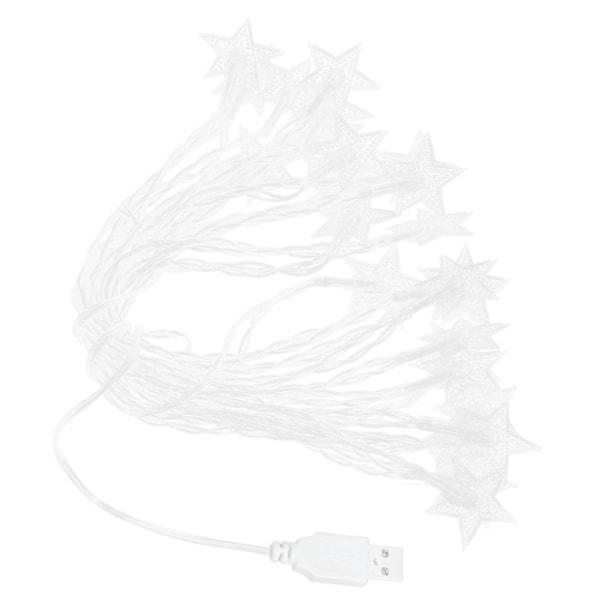 6m/19,6ft 25LED Ljusslinga USB-driven Lampa Femuddig Stjärna Ljusslingor Dekorativ Ljusslinga för Rum Fest Bröllop