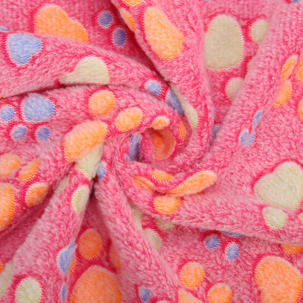 3 kpl Koiran tassunjälki fleece-peitto Coral Fleece söpö koiran tassunjälki purenta kestävä pehmeä lämmin nukkumismatto lemmikkieläimille koirille vaaleanpunainen L