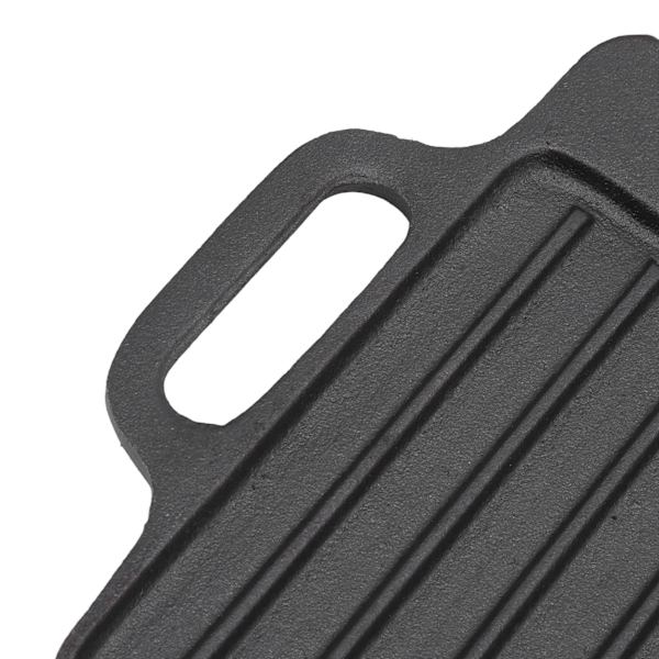 Grillrist Grillplate Hjemmekjøkken Støpejern Teppanyaki Plate Tykk Rektangulær Dobbeltsidig Grill 51x23CM