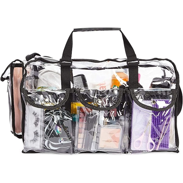 Stor, gennemsigtig makeuptaske, kosmetikarrangør