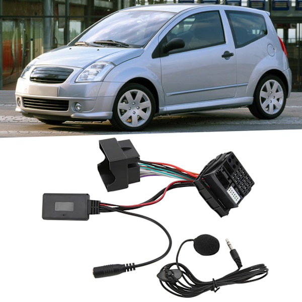 40-nastainen auton stereon RD4 täysjohtosarja Bluetooth-mikrofonilla AUX IN -kaapeliadapteri Citroen C2 C3 C4 C6:lle