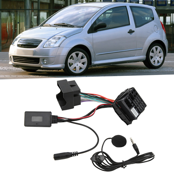 40-pins bilstereo RD4 komplett ledningsnett Bluetooth-mikrofon AUX-IN kabeladapter erstatning for Citroen C2 C3 C4 C6