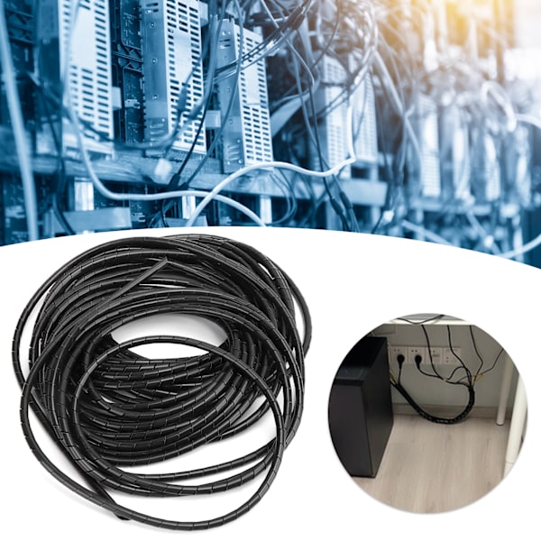 Spiral Wire Wrap Kabel Organizer Management Sort til Computer Rum Ledninger Φ20-2.5m