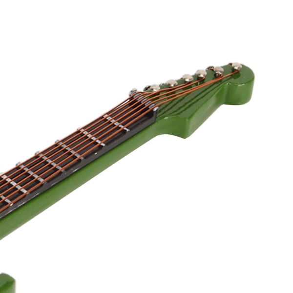 Elektrisk Gitarr Dekoration Miniatyr Musikinstrument Gitarr för Hem Familj Grön 10cm