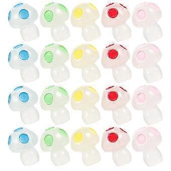 50 stk. Mini Resin Sopp Lysende Sopp Små Sopp Statuer Miniatyr Sopp