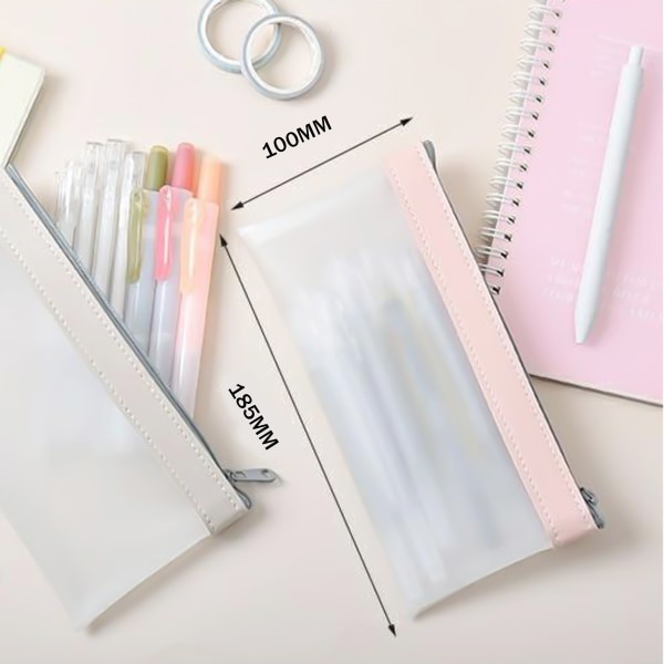 Pencil Case 4 Pack Zipper Pencil Pouch, Multifunctional Clear