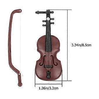 20 set med julmini violinmodeller skrivbordsinstrumentprydnader (kaffe)