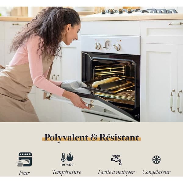 Franskbrødsbageplade, Antracit 2-pak Non-stick Perforeret Design for Sprød Gyldenbrun Skorpe, Perfekt til Baguettebrød, Rektangulær Form