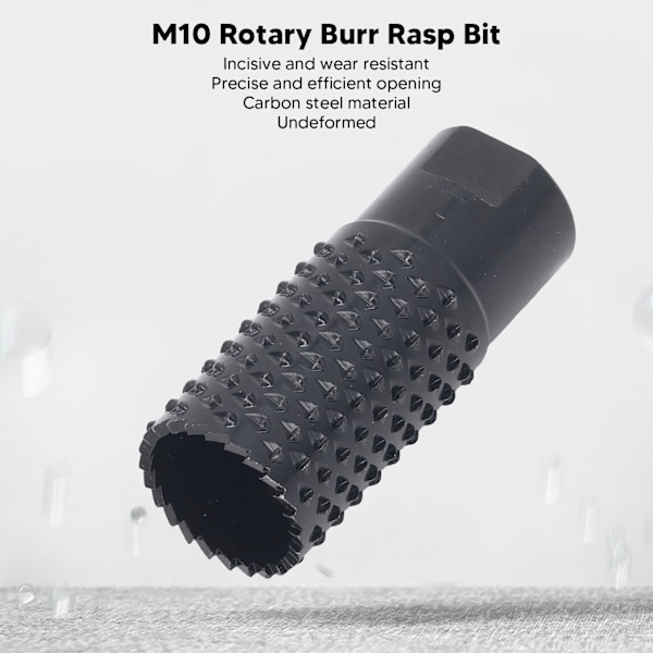 M10 Rotationsfräs Raspfil Bit Svart Polerad Yta Träskärning Hålborr för Vinkelslip 25mm/1in