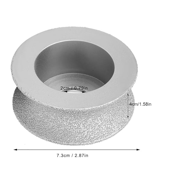 7,3 cm Loddet Diamantslipeskive Konkavt Slipeskive for Stein Marmor Granitt 4,0 cm