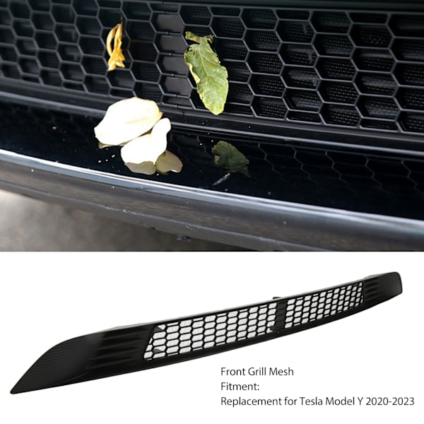 2 stk. Frontgrillnett Lys Svart Bumper Ventilasjonsgitter Erstatning for Tesla Model Y 2020‑2023