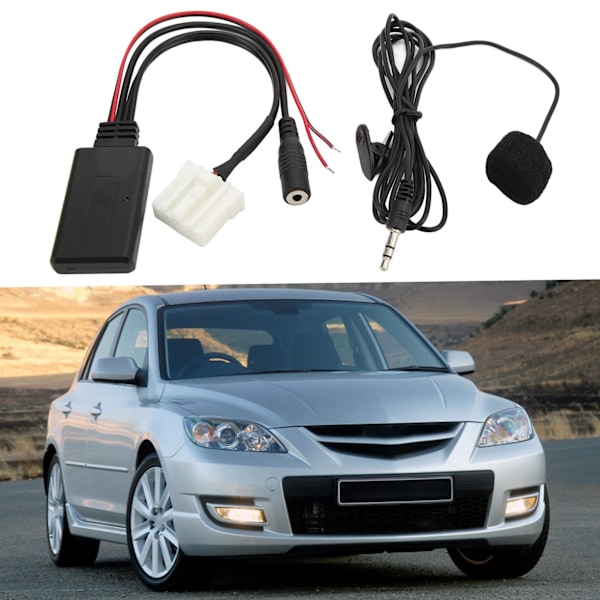 Auton stereovastaanotin Bluetooth-äänen jatkokaapeli mikrofonilla Mazda 2 3 5 6 8 2006 ja uudemmille