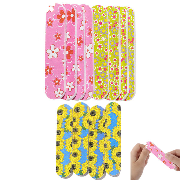 Negle Farverige Nail File Strips - Mini Dobbeltsidet Filer til