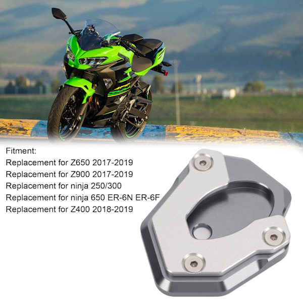 Motorsykkel Støttefot Forlengelsesplate Aluminium Legering Erstatning for Z650 Z900 2017‑2019 Titan