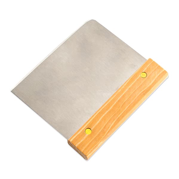 Kremsskrape for baking, deigskrape med trehåndtak og rustfritt stålblad, deigskrape i rustfritt stål for jevn kakefrosting og brød