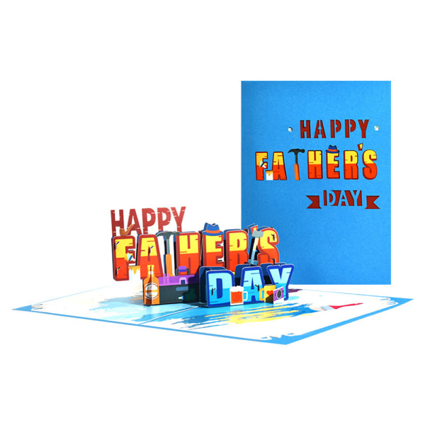 Fars dag-kort pop upp, 3D-hälsningskort för fäder, glad